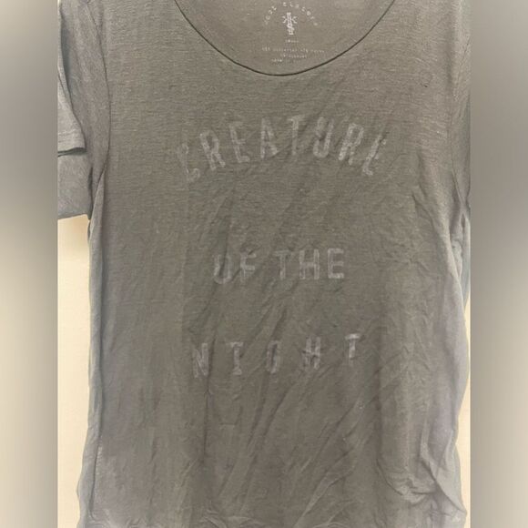 Urban Outfitters Knot Sisters Creatures of the Night Black Side Slit Sheer Tee S - Picture 2 of 5